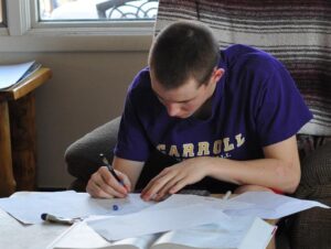 student studying