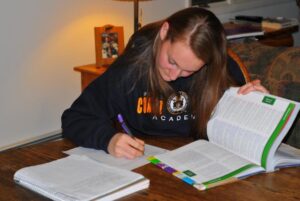 girl studying reading