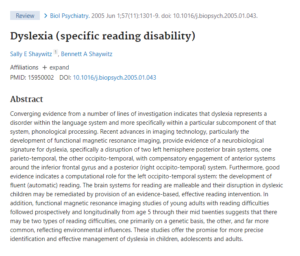 image research abstract dyslexia