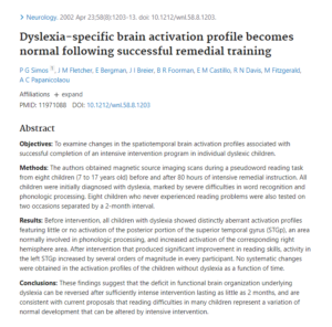 research dyslexia brain activities
