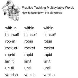 learning to read multisyllable words