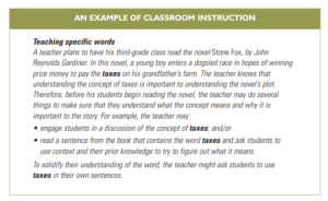 example of vocabulary instruction