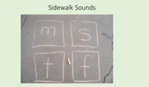 effective activity to teach phonemic code outside sidewalk sounds