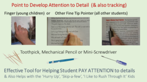 point to develop attention to detail in reading