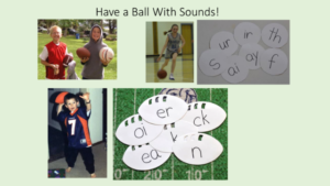effective sound games to teach phonemic code having a ball