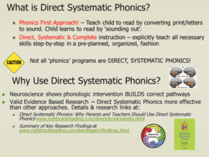 direct systematic phonics effective defines direct phonics