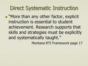direct systematic instruction is effective