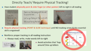 show effective point & slide for reading instruction directional tracking