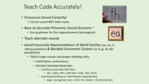 teach phonemic code accurately