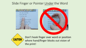 correct way to point when reading