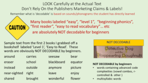 caution selecting beginning readers