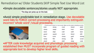 reading word lists highly effective in reading remediation