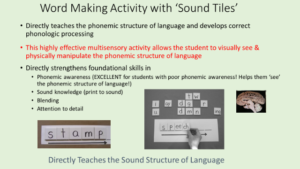 word making with sound tiles